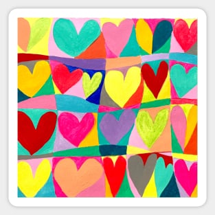 Love Rainbow Hearts Sticker